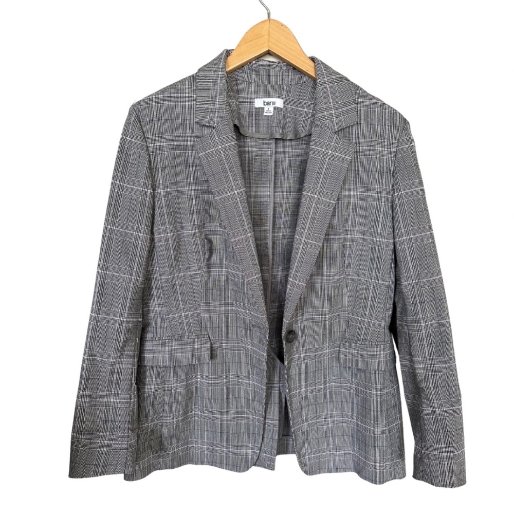 Blazer Long Sleeve Plaid Pattern
